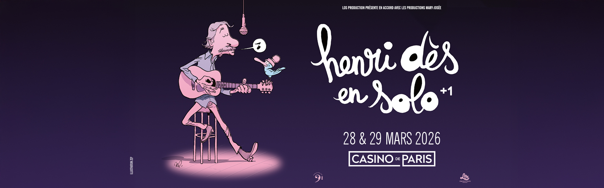 Henri Des En Solo Plus 1 - En Concert - Du 28 Au 29 Mars 2026 - Casino de Paris - Billetterie - Paris